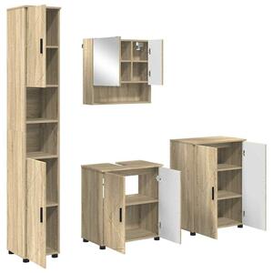 VidaXL Fürdőszoba bútor szett 4 db Sonoma tölgy 61 x 35 x 64 cm