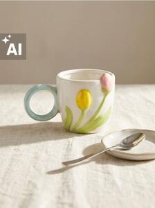 Sinsay - Bögre tulipánmintával - többszínű