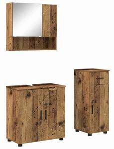 VidaXL Fürdőszoba bútor szett 3 pcs Régi fa 61 x 35 x 64 cm Faanyag