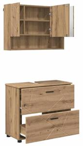 VidaXL Fürdőszoba bútor szett 2 pcs kézműves tölgy 76.5 x 35 x 64 cm