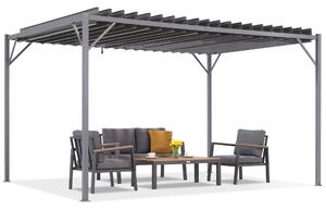 Antracit terasz pergola Tasos 3x4m Garden Point