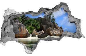 3d lyuk fal dekoráció Seychelles panoráma