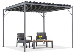 Antracit terasz pergola Tasos 3x3m Garden Point