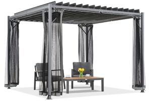 Antracit Tasos 3x3m terasz pergola szúnyoghálóval Garden Point