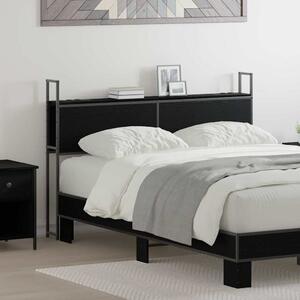 VidaXL Tárolós Fejtámla Töltő Állomással Musta tammi 150 cm Faanyag