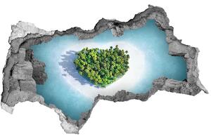 3d lyuk fal dekoráció Szív alakú sziget