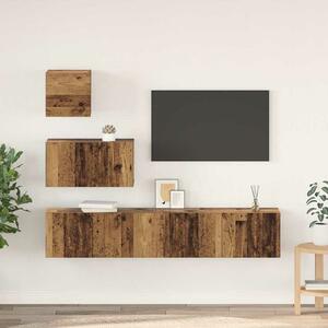 VidaXL TV szekrény garnitúra Falra szerelhető 4 pcs Öreg fa Faanyag