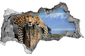 3d-s lyukat fali matrica Leopard egy fatönkön