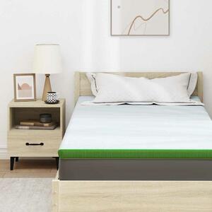 VidaXL Matrac topper Fehér és Zöld 100 x 200 cm Jacquard Szövet