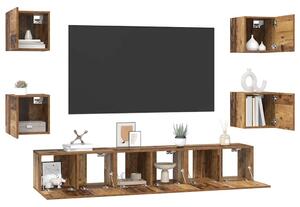 VidaXL TV szekrény garnitúra 7 pcs Régi fa 60 x 30 x 30 cm Faanyag