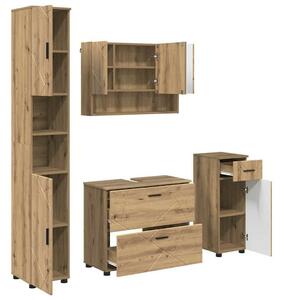 VidaXL Fürdőszoba bútor szett 4 db Artisan tölgy 35 x 30 x 192 cm