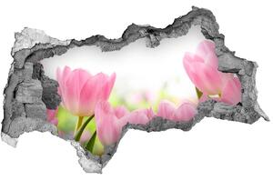 3d-s lyukat fali matrica Rózsaszín tulipánok