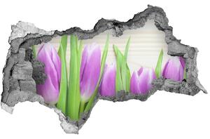 3d-s lyukat fali matrica Lila tulipánok