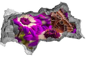 Lyuk 3d fali matrica Pillangó a virágon
