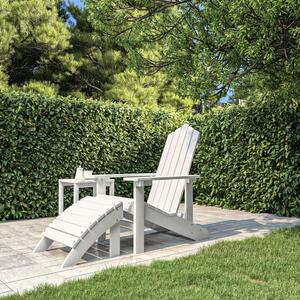 VidaXL fehér HDPE kerti adirondack szék lábtartóval