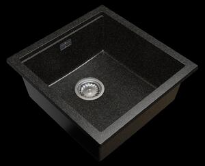 Gamma Decor 4850, 1 rekeszes gránit mosogató 480x500x215 mm, fekete arany pöttyökkel, GMA-ZLE000164