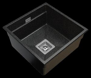 Gamma Decor 4445, 1 rekeszes gránit mosogató 440x450x215 mm, fekete arany pöttyökkel, GMA-ZLE000127