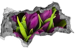 Lyuk 3d fali matrica Lila tulipánok