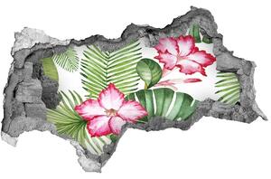 Lyuk 3d fali matrica Trópusi virágok