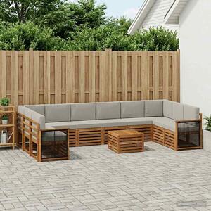VidaXL Kültéri kanapé szett 8 pcs Természetes és Világosszürke
