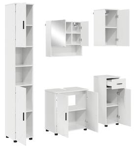 VidaXL Fürdőszoba bútor szett 5 db Magas Fényű Fehér 61 x 35 x 64 cm