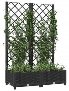 VidaXL fekete polipropilén rácsos kerti ültetőláda 80 x 40 x 121,5 cm