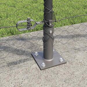 VidaXL Hatszögletű kerítés beton alappal 25 x 1,2 m PVC-bevonatos acél
