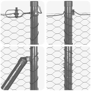 VidaXL Hatszögletű kerítés talajrögzítő 25 x 1,2 m PVC-bevonatos acél