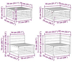 VidaXL Kültéri kanapé szett 8 pcs Természetes