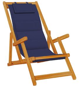 VidaXL Tengerparti szék párnával 2 pcs Barna Tömör Akácfa