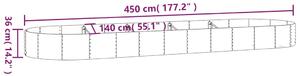 VidaXL antracitszürke porszórt acél kerti magaságyás 450x140x36 cm
