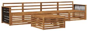 VidaXL Kültéri kanapé szett 5 pcs Természetes Tömör Akácfa
