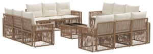 VidaXL Kerti Kanapé Szett 13 pcs Beige és Krémszínű polirattan