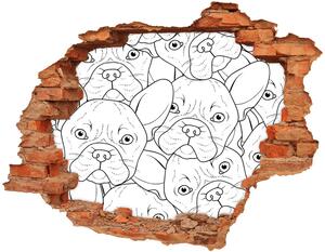 3d fali matrica lyuk a falban Francia bulldog