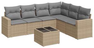 VidaXL Polyrattan Kerti Ülőgarnitúra - 7 részes - Bézs
