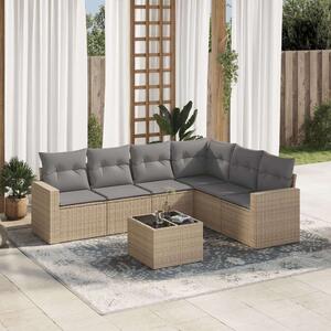 VidaXL Polyrattan Kerti Ülőgarnitúra - 7 részes - Bézs