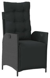 VidaXL 9 részes fekete polyrattan kerti étkezőgarnitúra párnákkal