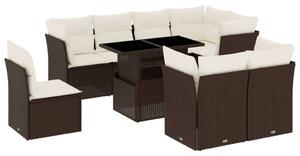 VidaXL Polyrattan Kerti Ülőgarnitúra - 9 részes - Barna