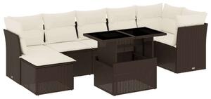 VidaXL Polyrattan Kerti Ülőgarnitúra - 8 részes - Barna