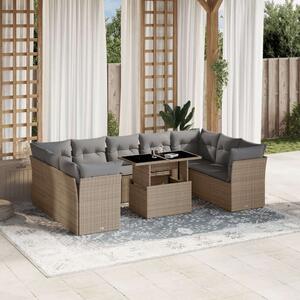 VidaXL Polyrattan Kerti Ülőgarnitúra - 10 részes - Bézs