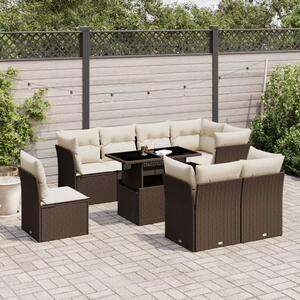 VidaXL Polyrattan Kerti Ülőgarnitúra - 9 részes - Barna