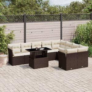 VidaXL Polyrattan Kerti Ülőgarnitúra - 10 részes - Barna