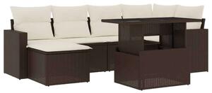 VidaXL Polyrattan Kerti Ülőgarnitúra - 7 részes - Barna