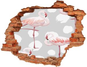 3d fali matrica lyuk a falban Flamingók