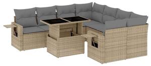 VidaXL Polyrattan Kerti Ülőgarnitúra - 9 részes - Bézs
