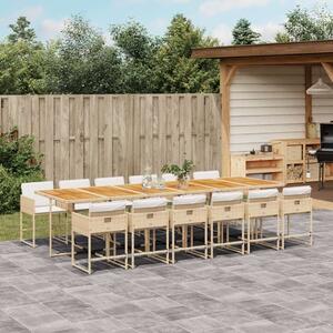 VidaXL 13 Fős Kerti Étkezőgarnitúra - Bézs Polyrattan