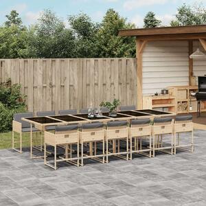 VidaXL Polyrattan Kerti Étkezőgarnitúra - 13 Részes - Bézs