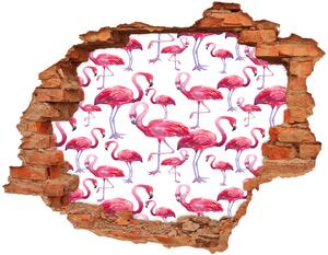 3d fali matrica lyuk a falban Flamingók