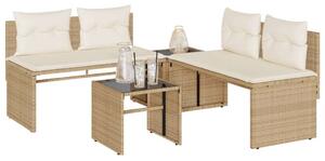 VidaXL Polyrattan Kerti Ülőgarnitúra - 4 Részes Bézs