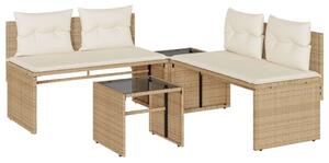 VidaXL Polyrattan Kerti Ülőgarnitúra - 4 Részes Bézs